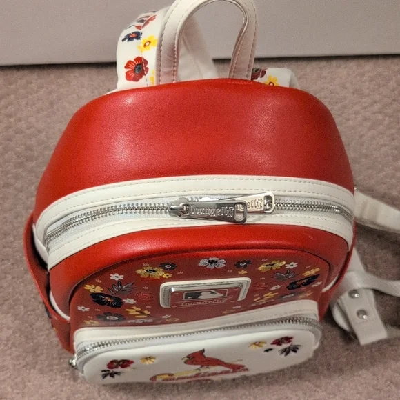 Loungefly MLB St. Louis Cardinals Floral Embroidered Mini Backpack - Picture 10 of 11